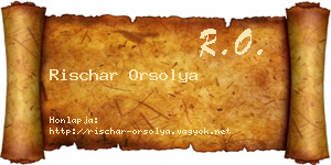 Rischar Orsolya névjegykártya